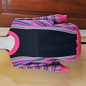 KENETH TOO SWEATER VINTAGE PINK BLACK WHITE BLUE PURPLE STRIPES S RETRO NWOT 70s